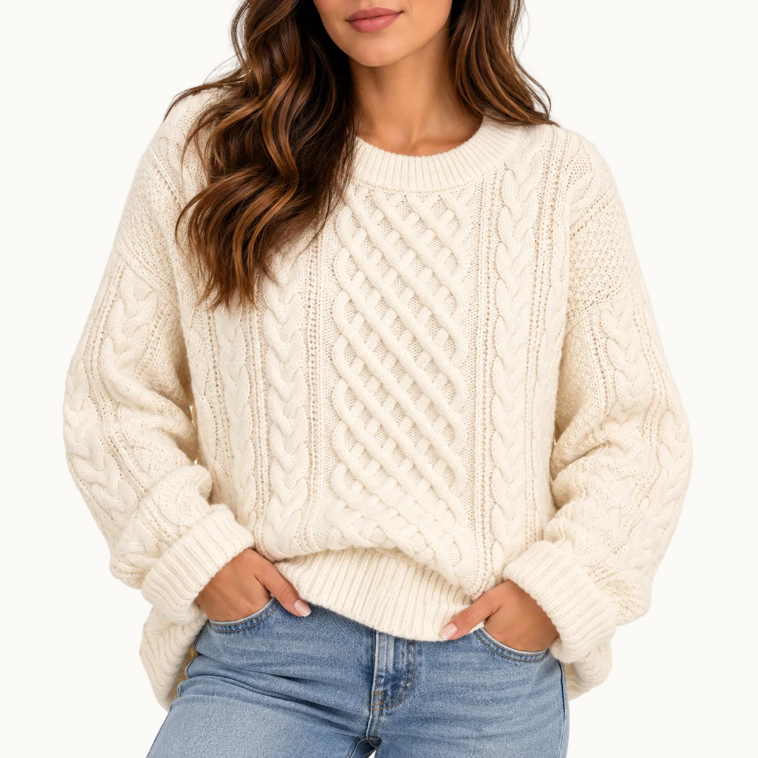 Damen Strickpullover mit weicher Strickstruktur | Warmer Pullover mit klassischem Schnitt für Alltag, Büro und Freizeit