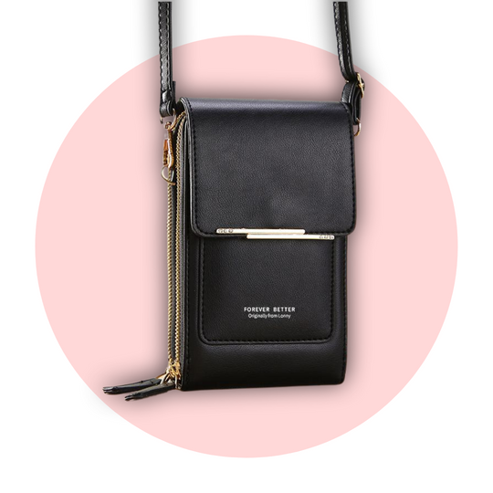 Umhängetasche | Touchscreen Handytasche mit Fenster für Smartphone und Alltag