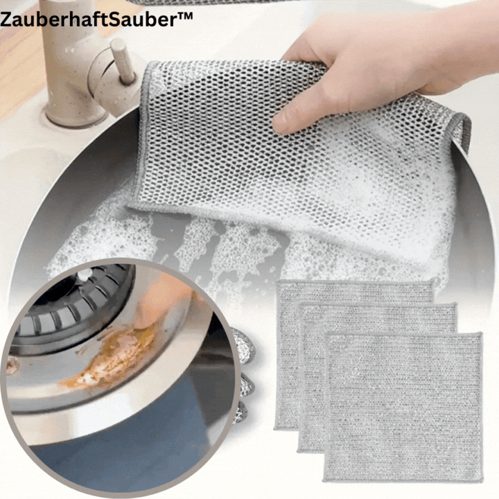 Scratch-Free Cleaning Cloths for Kitchen &amp; Household | Strong Against Grease, Lots of Foam &amp; Highly Absorbent | 10-Pack 20x20 cm