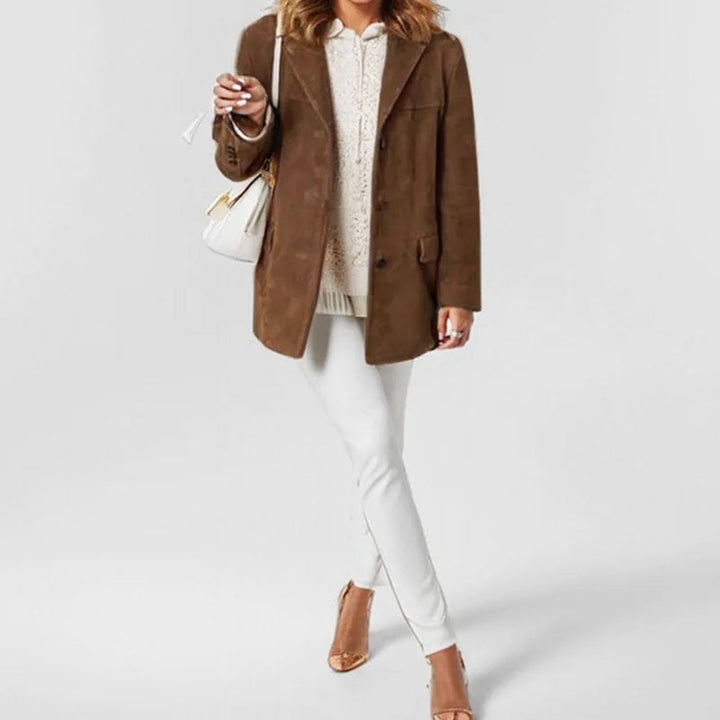 Damen Lederjacke im lockeren Loose Fit | Lässige Jacke mit Reißverschluss und praktischen Taschen im urbanen Streetwear-Stil