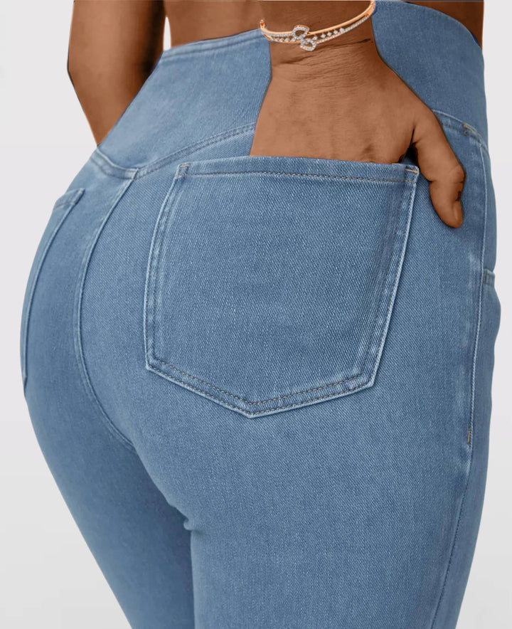 Damen High-Waist Stretch Jeans | Formender, verstellbarer Bund | Bequemer Sitz für jeden Tag | Vielseitig zu Sneakern &amp; Heels