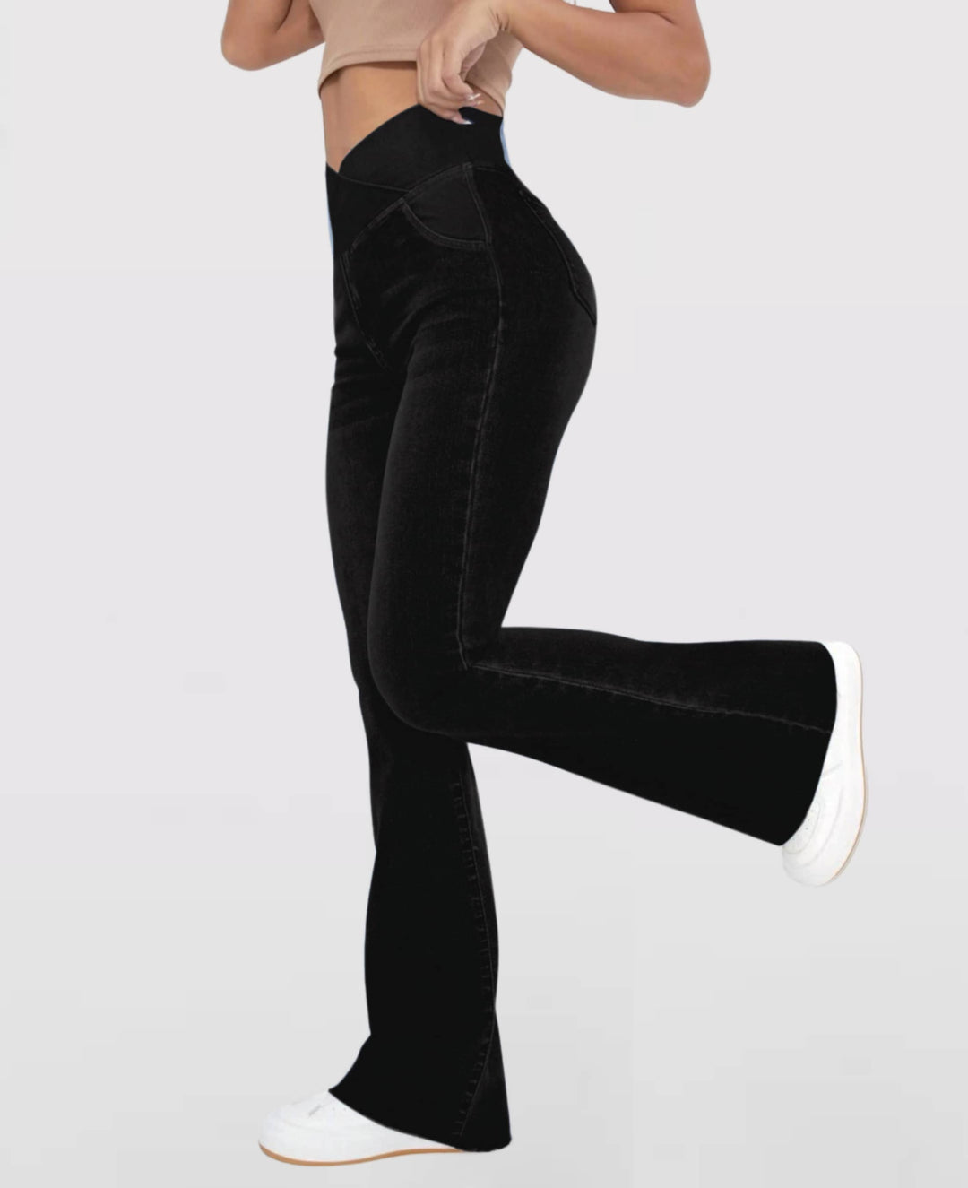 Damen High-Waist Stretch Jeans | Formender, verstellbarer Bund | Bequemer Sitz für jeden Tag | Vielseitig zu Sneakern &amp; Heels
