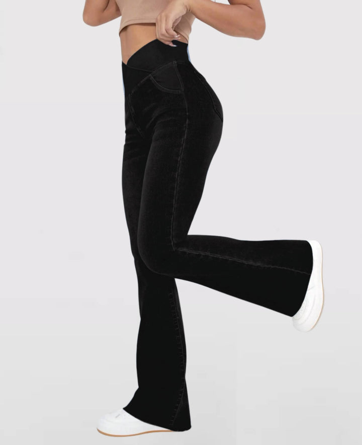 Damen High-Waist Stretch Jeans | Formender, verstellbarer Bund | Bequemer Sitz für jeden Tag | Vielseitig zu Sneakern &amp; Heels