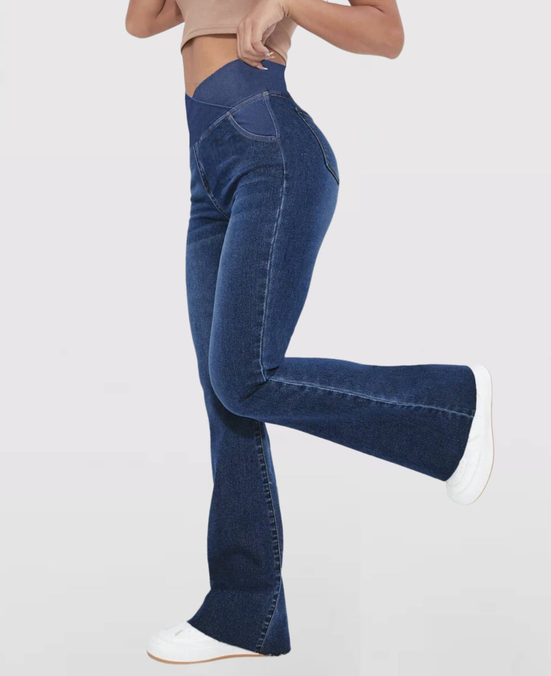 Damen High-Waist Stretch Jeans | Formender, verstellbarer Bund | Bequemer Sitz für jeden Tag | Vielseitig zu Sneakern &amp; Heels