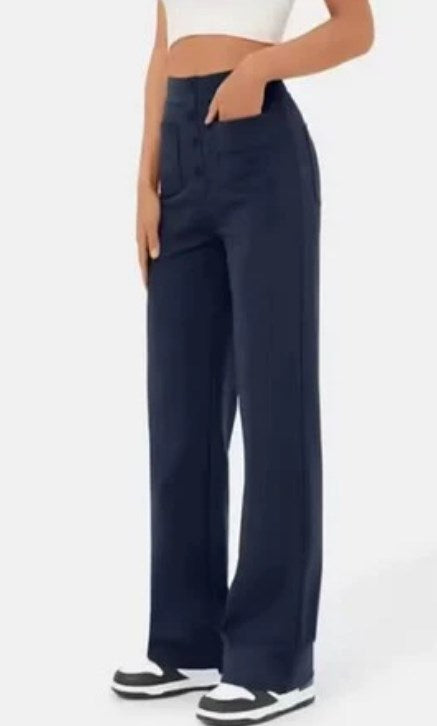 Pantalon femme taille haute &amp; stretch | Ceinture confort lissante | Liberté de mouvement au quotidien | Confortable, ajusté &amp; polyvalent