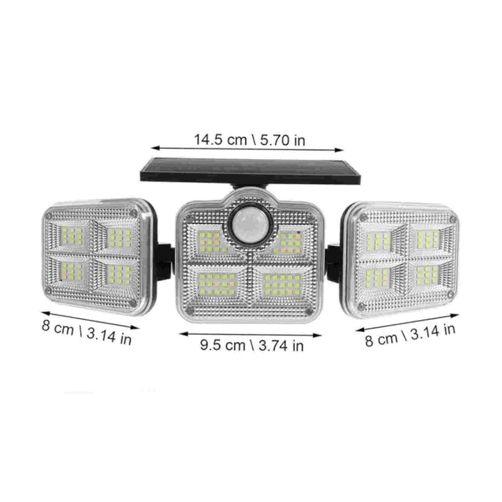 Napelemes LED reflektor mozgásérzékelővel | 200W teljesítmény | Időjárásálló