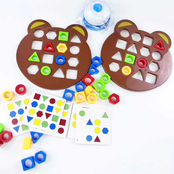 Lernpuzzle Bausteine für Kinder ab 3 Jahren | Farben &amp; Formen legen | Fördert Kreativität, Logik &amp; Teamarbeit | 25×20 cm