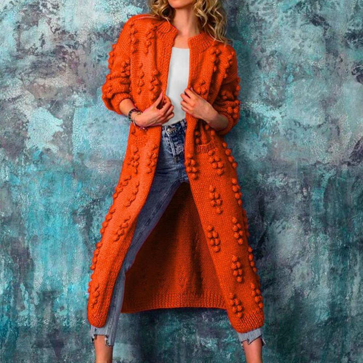 Damen lange Strickjacke im Trenchstil | Weicher, wärmender Long Cardigan mit fließendem Schnitt für Herbst und Winter
