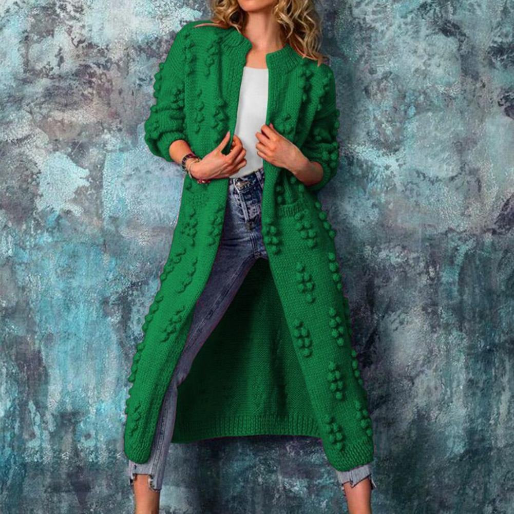Damen lange Strickjacke im Trenchstil | Weicher, wärmender Long Cardigan mit fließendem Schnitt für Herbst und Winter