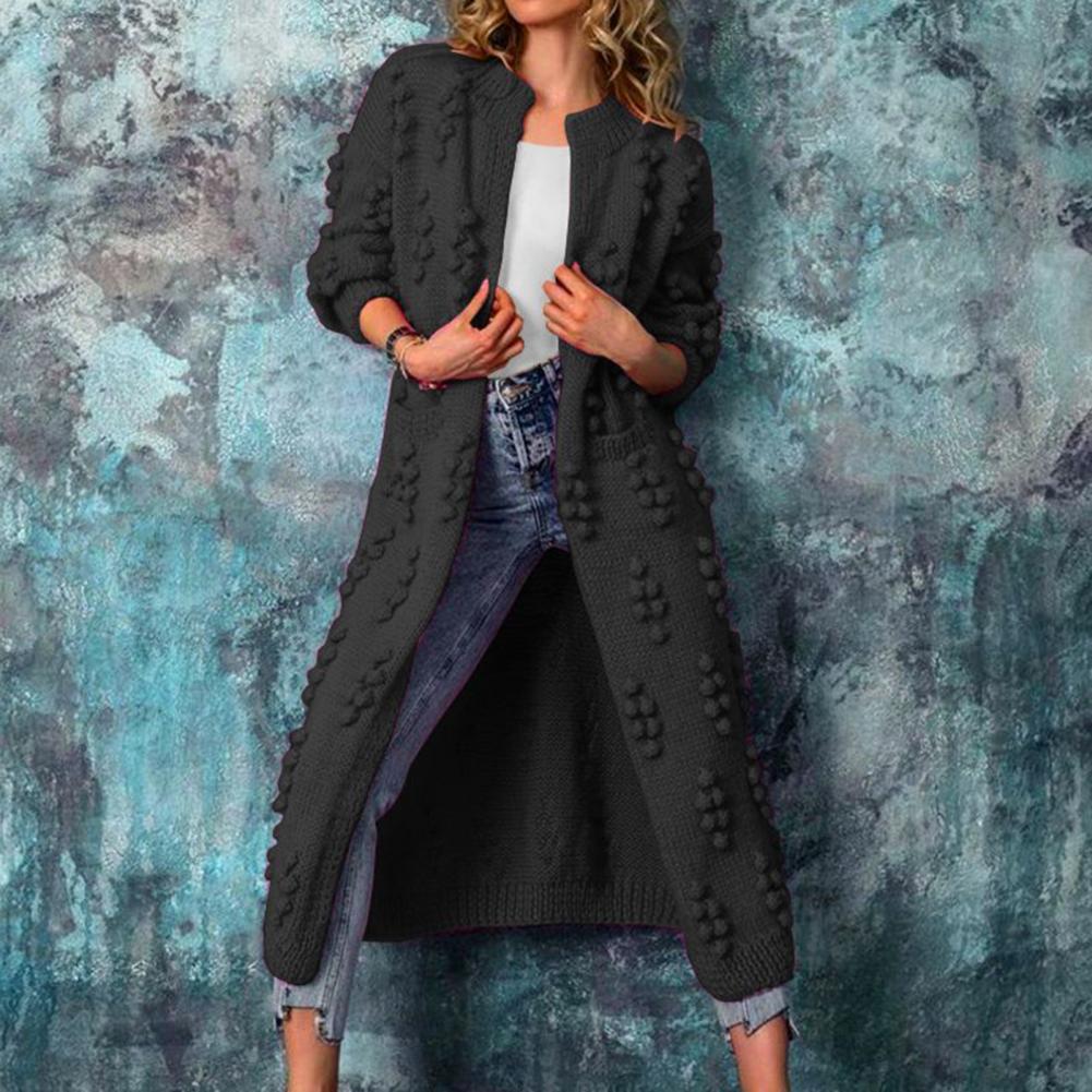 Damen lange Strickjacke im Trenchstil | Weicher, wärmender Long Cardigan mit fließendem Schnitt für Herbst und Winter