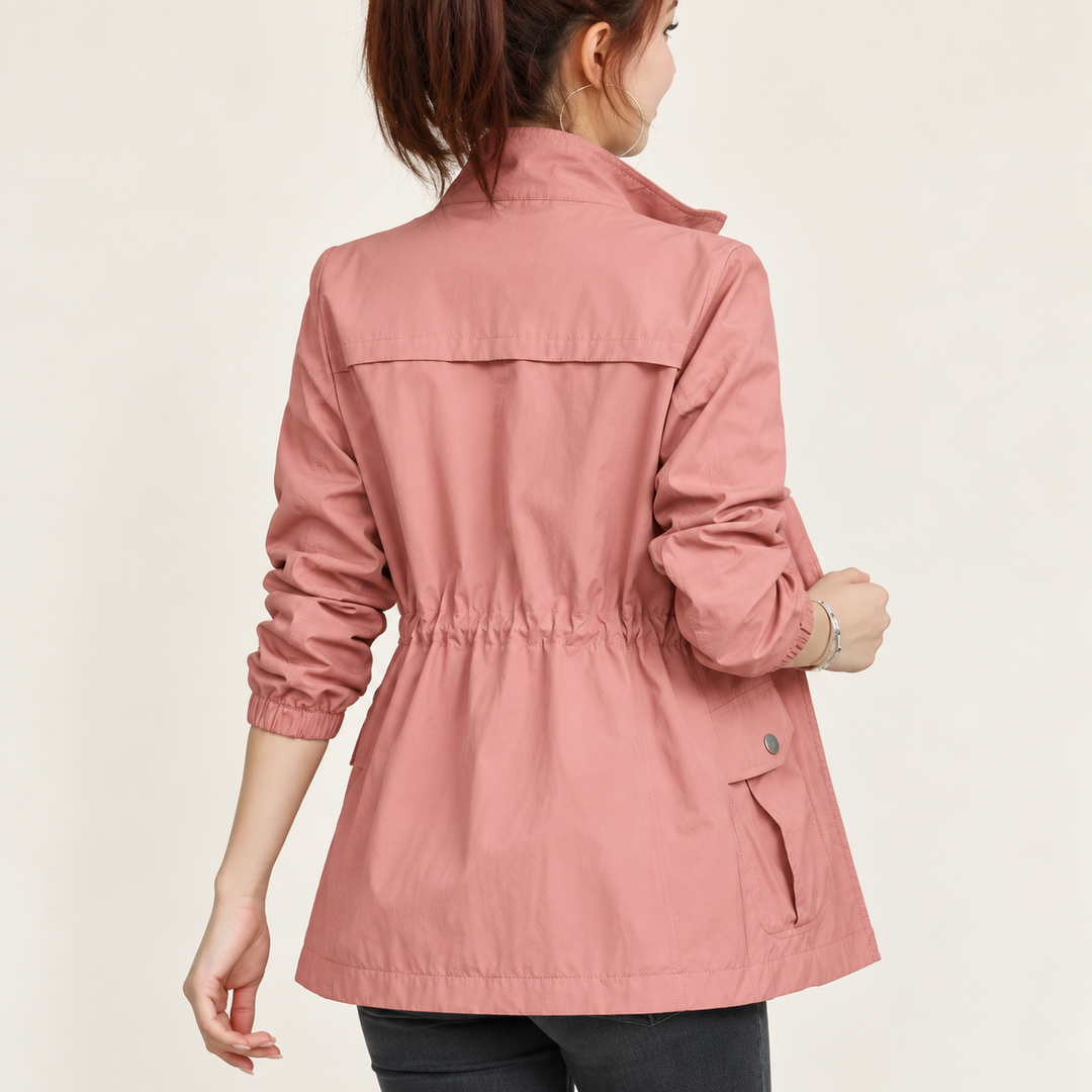 Damen leichte Übergangsjacke mit Reißverschluss | Windabweisende Freizeitjacke mit dünnem Stoff für Frühling, Herbst und milde Tage