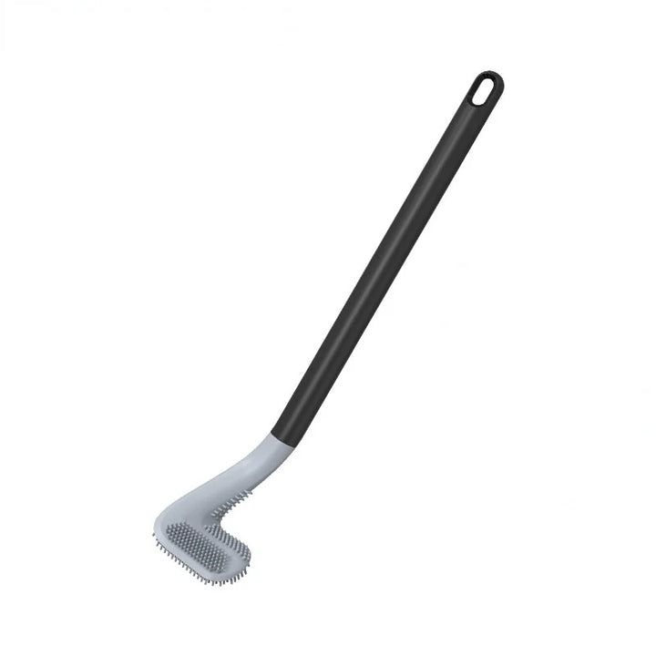 Silikon-Toilettenbürste mit flexiblem Dreieckkopf | WC-Bürste mit selbstklebender Wandhalterung für hygienische Reinigung