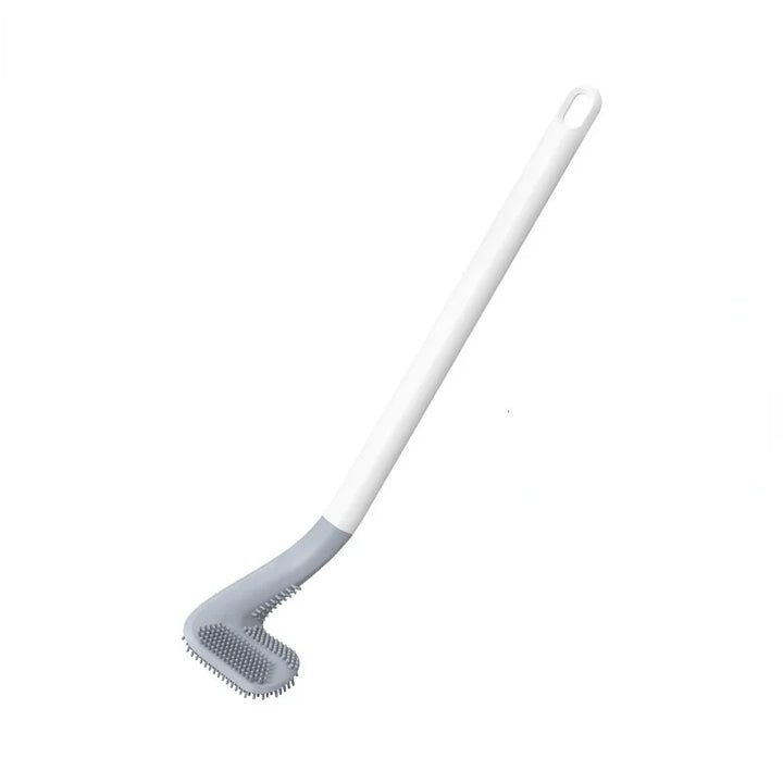 Silikon-Toilettenbürste mit flexiblem Dreieckkopf | WC-Bürste mit selbstklebender Wandhalterung für hygienische Reinigung