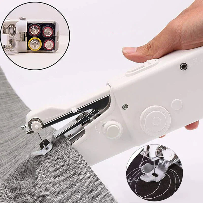 Mini-Handnähmaschine | Tragbare kabellose Nähmaschine mit Einhand-Bedienung für schnelle Reparaturen und Säume