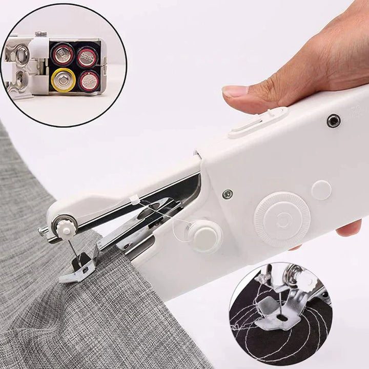 Mini-Handnähmaschine | Tragbare kabellose Nähmaschine mit Einhand-Bedienung für schnelle Reparaturen und Säume