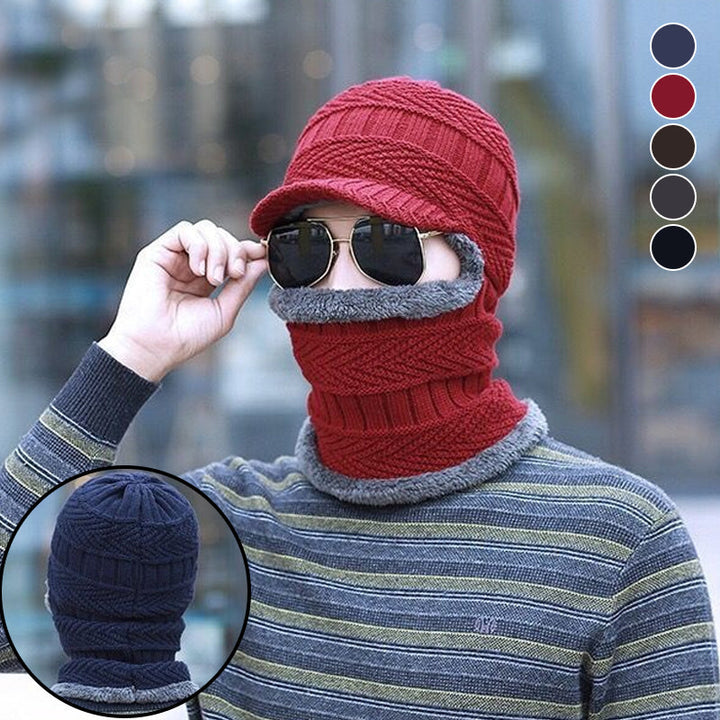Winter beanie with mask | Thickened &amp; lined | Knit hat with neck protection