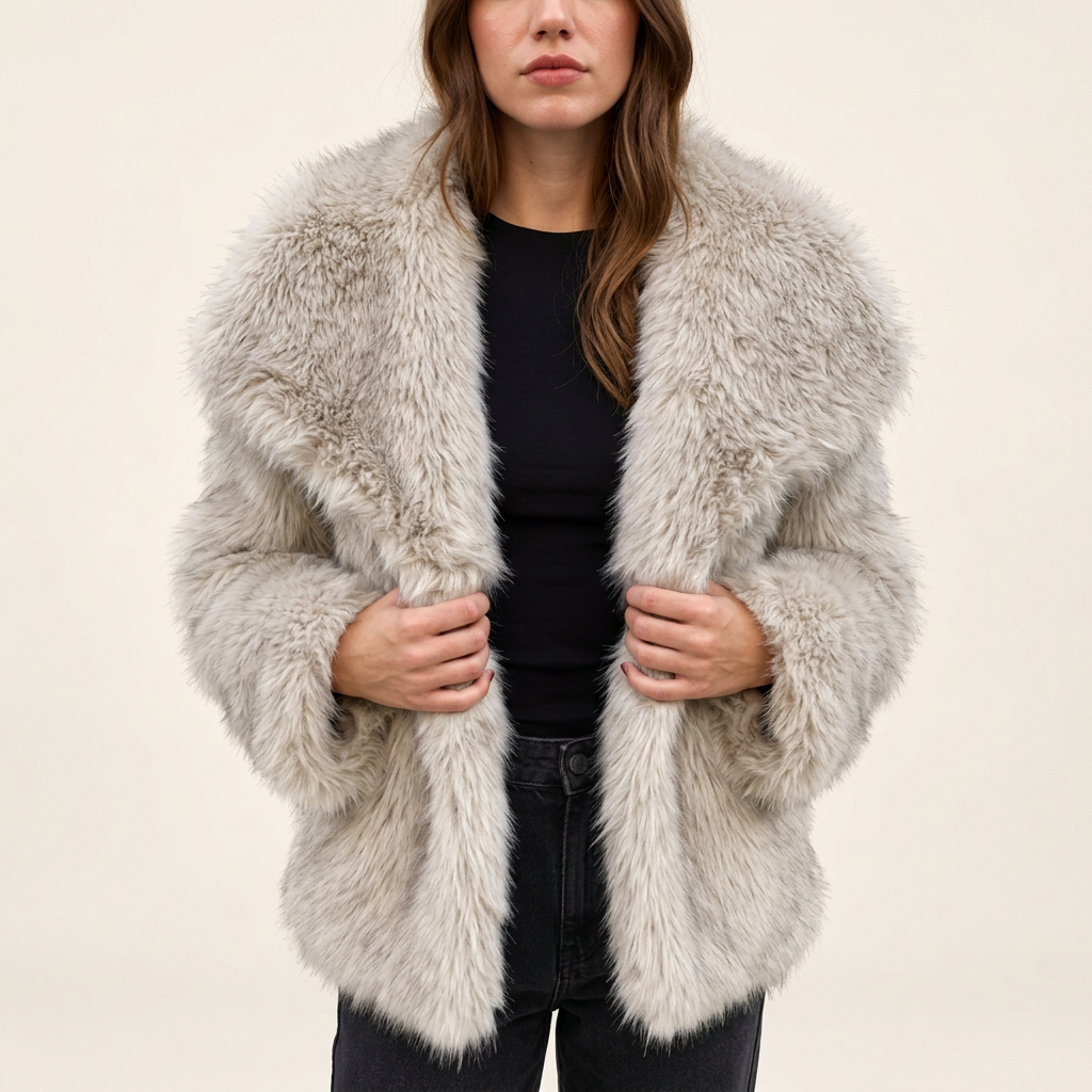 Damen Kunstfelljacke | Weiche Oversize-Jacke mit lockerem Schnitt und wärmendem Design für Herbst, Winter und elegante Outfits