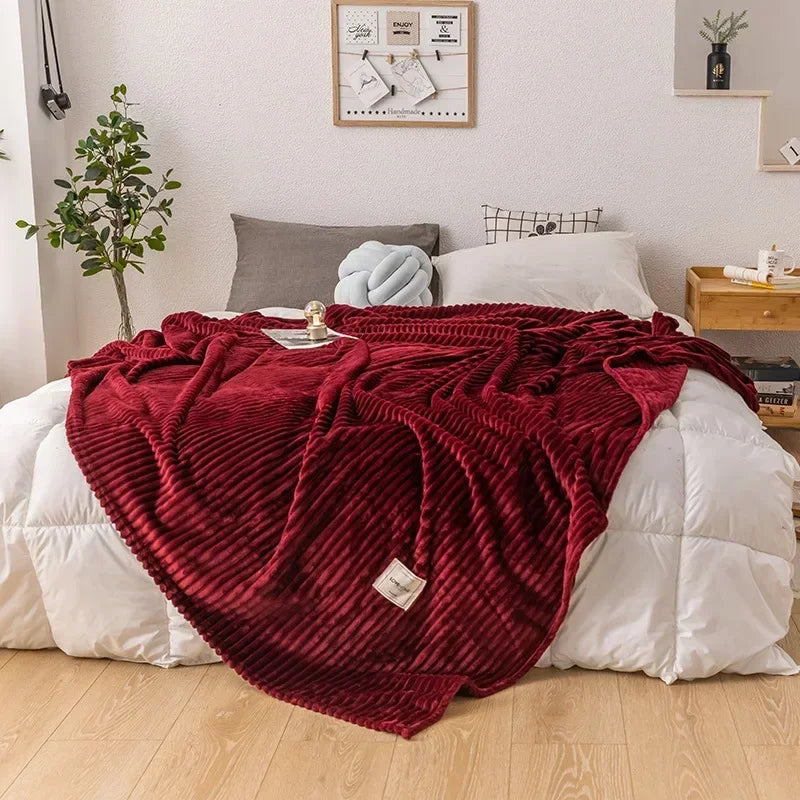Flanell-Decke | Dicke warme Kuscheldecke aus weichem Flanell für Sofa, Bett und kalte Nächte
