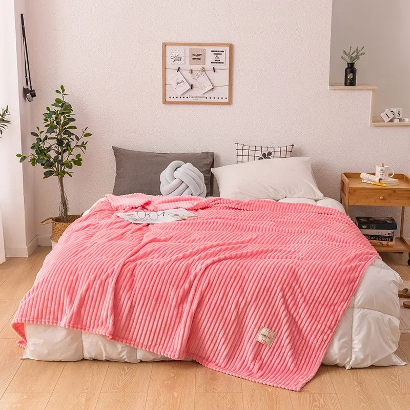 Flanell-Decke | Dicke warme Kuscheldecke aus weichem Flanell für Sofa, Bett und kalte Nächte