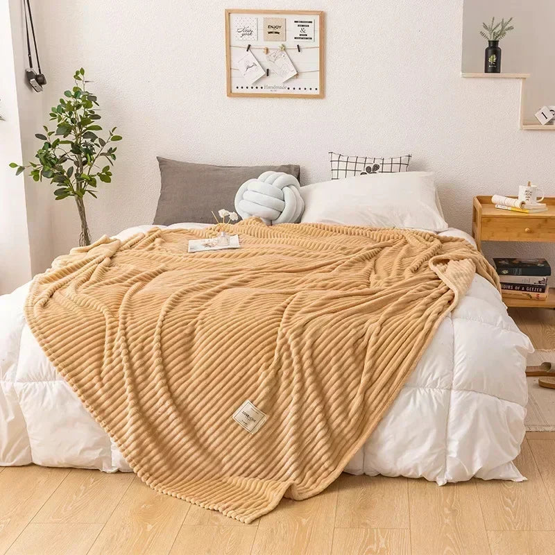 Flanell-Decke | Dicke warme Kuscheldecke aus weichem Flanell für Sofa, Bett und kalte Nächte