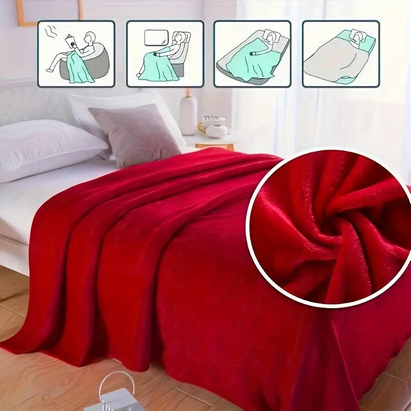 Fleecedecke 150 × 200 cm | Weiche warme Kuscheldecke für Sofa, Bett, Reisen und Camping