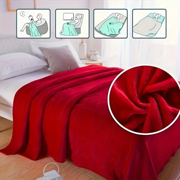 Fleecedecke 150 × 200 cm | Weiche warme Kuscheldecke für Sofa, Bett, Reisen und Camping