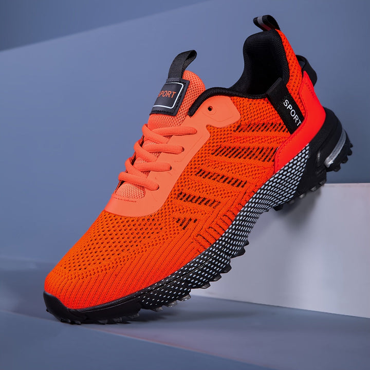 Herren Laufschuhe ultraleicht | Atmungsaktives Mesh | Flexible, stoßdämpfende Sohle | Schnürung | Für Sport, Outdoor &amp; Alltag