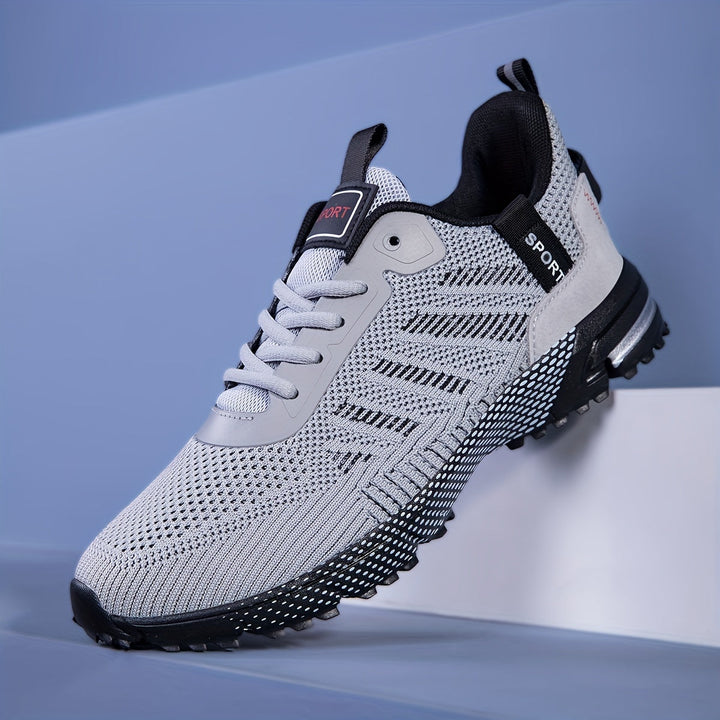 Herren Laufschuhe ultraleicht | Atmungsaktives Mesh | Flexible, stoßdämpfende Sohle | Schnürung | Für Sport, Outdoor &amp; Alltag