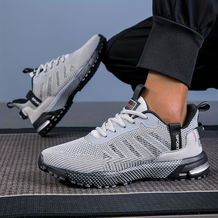 Herren Laufschuhe ultraleicht | Atmungsaktives Mesh | Flexible, stoßdämpfende Sohle | Schnürung | Für Sport, Outdoor &amp; Alltag