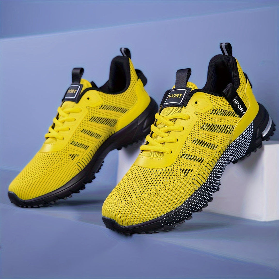 Herren Laufschuhe ultraleicht | Atmungsaktives Mesh | Flexible, stoßdämpfende Sohle | Schnürung | Für Sport, Outdoor &amp; Alltag