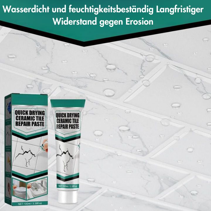 Tile repair paste 100 ml for ceramic &amp; porcelain | seamless patching in 10 minutes | includes spatula &amp; sandpaper