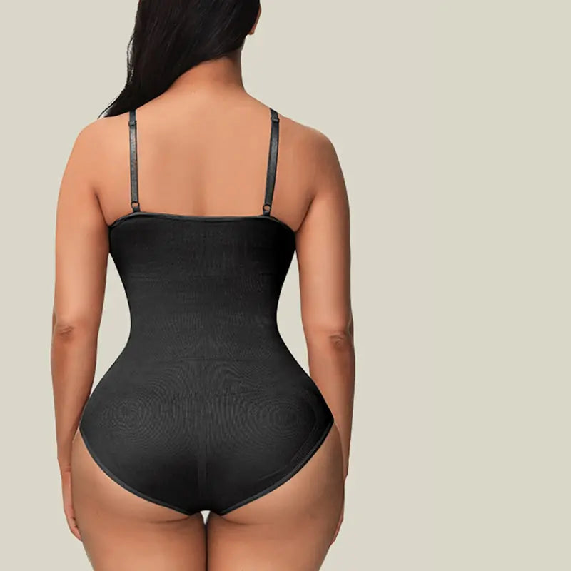Női alakformáló body | Négyirányú nyúlás, légáteresztő mikroszál | Varrás nélküli és láthatatlan | Fekete/Beige S–XL