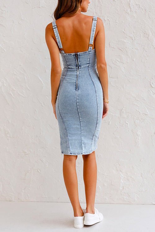 Gabi - Vestito in denim con spalline regolabili