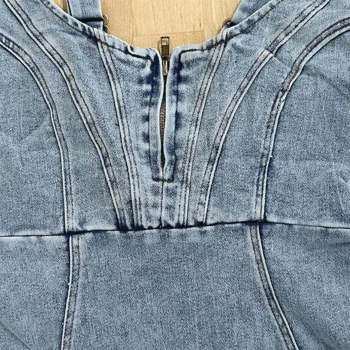 Gabi - Vestito in denim con spalline regolabili