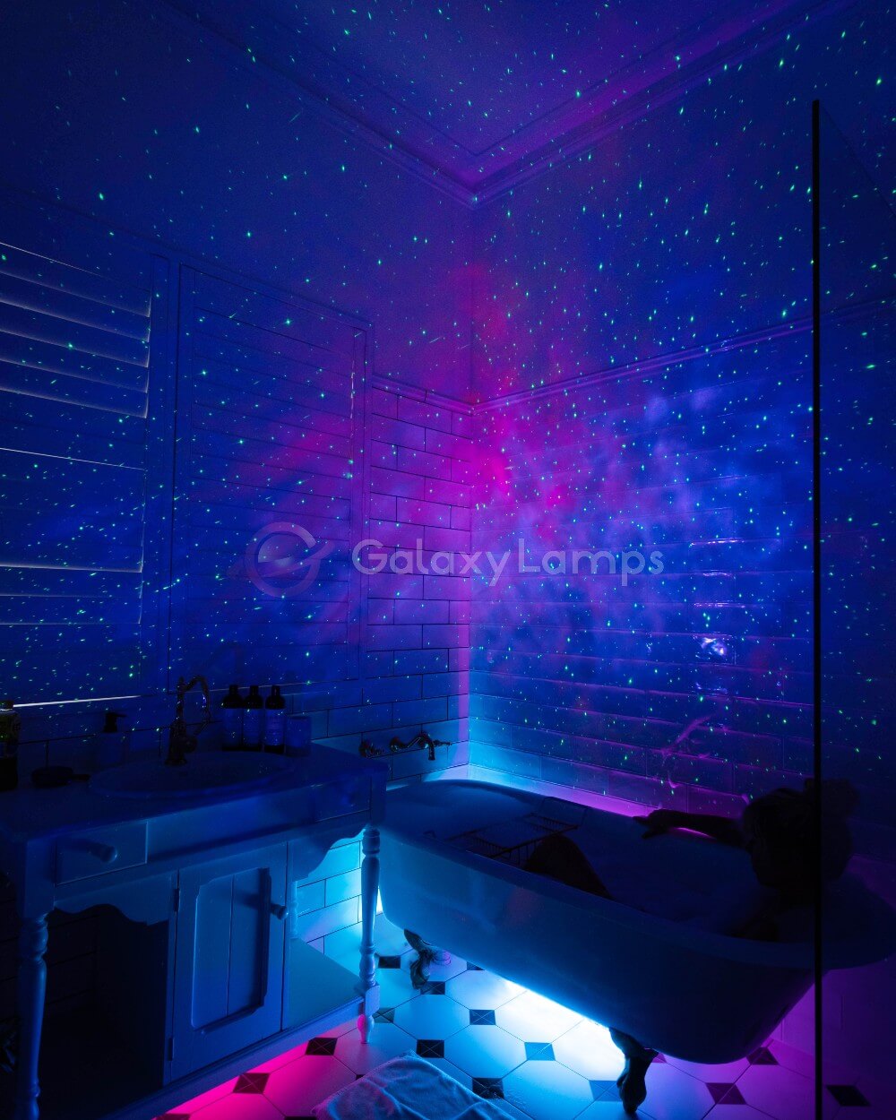 Galaxie Projektor | Sternenhimmelprojektor mit Farbwechsel, Musiksteuerung, Fernbedienung und App-Steuerung für stimmungsvolle Abende