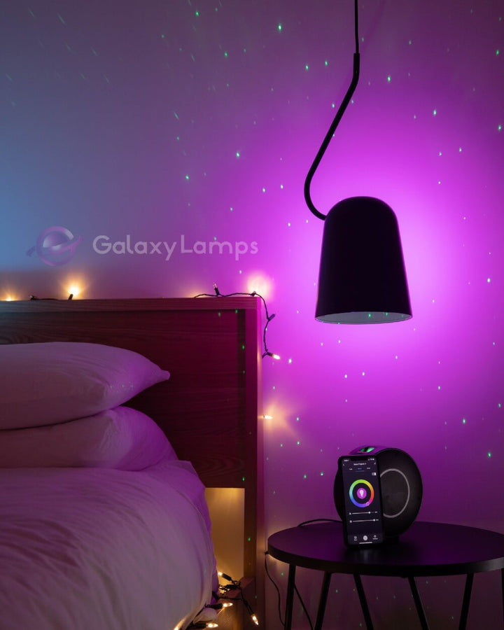 Galaxie Projektor | Sternenhimmelprojektor mit Farbwechsel, Musiksteuerung, Fernbedienung und App-Steuerung für stimmungsvolle Abende