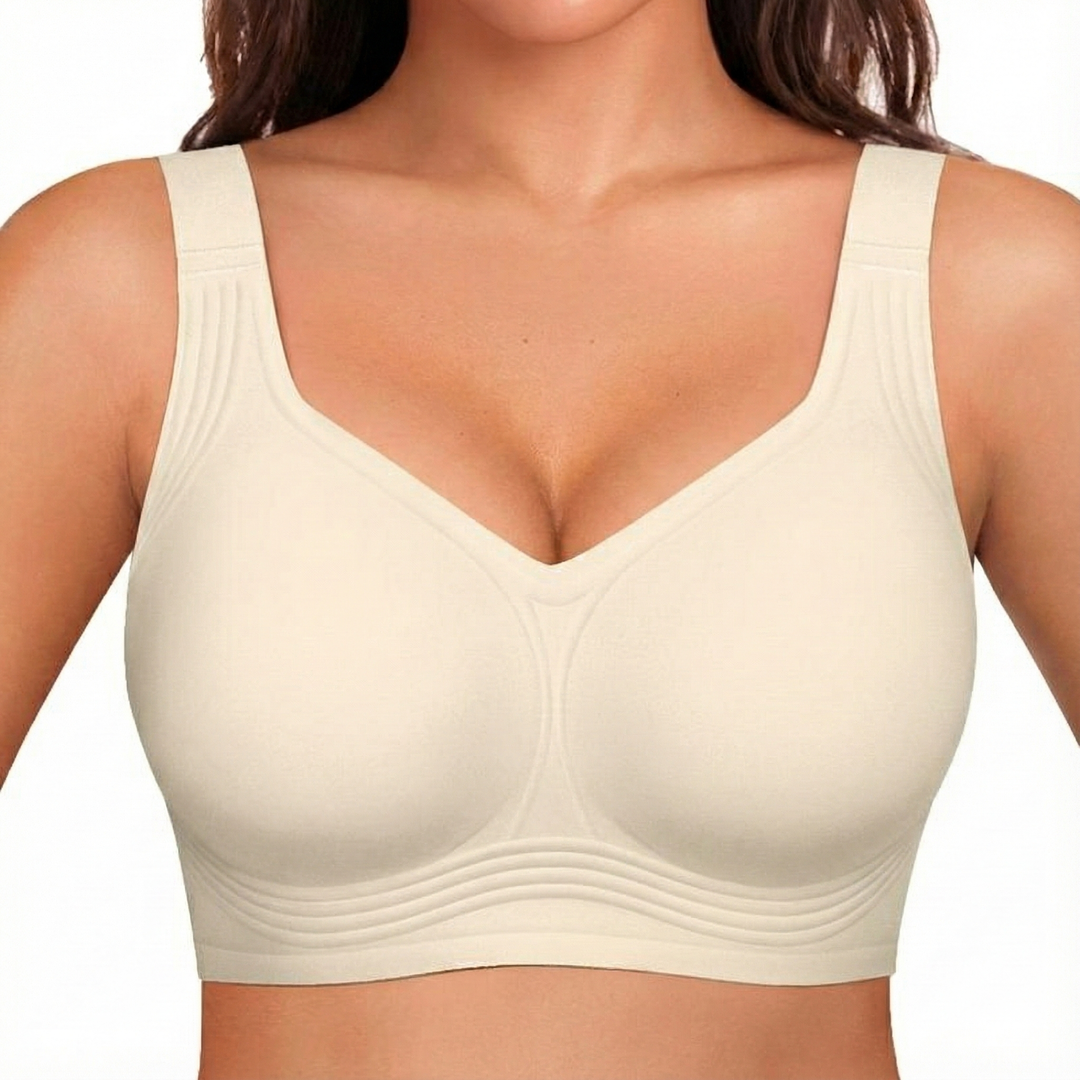 Női vezeték nélküli melltartó 4 rétegű zselés tartással | Teljes fedés, enyhén párnázott kosarak | S-4XL | Fekete, Nude, Bézs