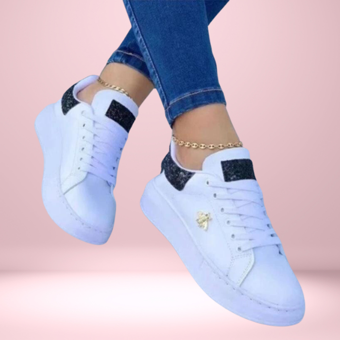 Damen Glitzer Sneaker mit schimmerndem Finish | Bequeme Turnschuhe in sportlich-elegantem Stil | Größen 36–43