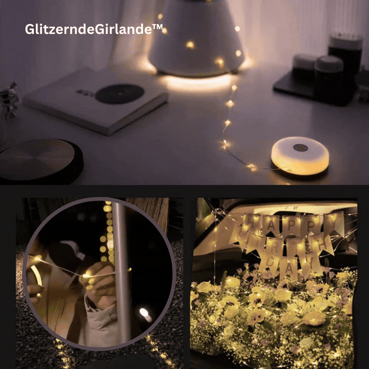 LED-retkivalosarja 10 m, 100 LEDiä | 8 valaistusasetusta | IP65 vedenpitävä | USB-ladattava, 250 g
