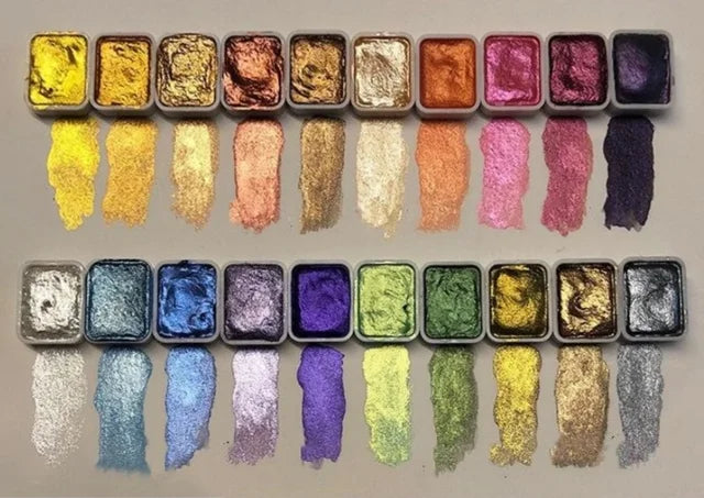 Perlglanz-Pigmentpulver Set mit 10–20 Farben | Mineralische Glanzpigmente für Kunst &amp; Aquarell | Intensive Schimmer-Effekte, mischbar &amp; langlebig