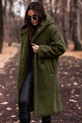 Damen Teddy-Mantel mit Kapuze | Flauschiger Wintermantel mit weichem Teddy-Fleece, lockerer Passform und wärmendem Schnitt für kalte Tage