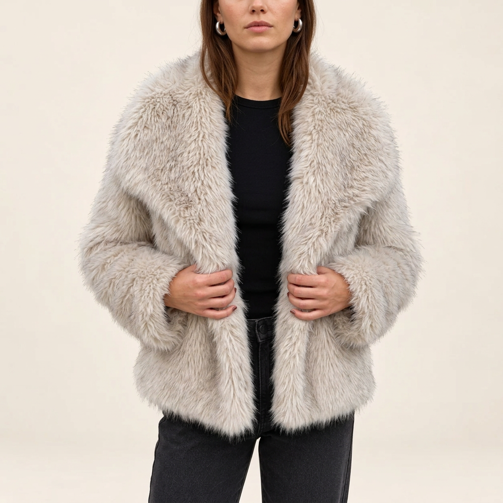 Damen Kunstfelljacke | Weiche Oversize-Jacke mit lockerem Schnitt und wärmendem Design für Herbst, Winter und elegante Outfits