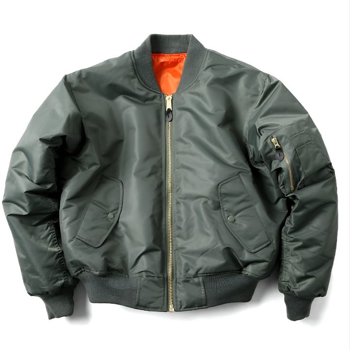 Damen Bomberjacke mit geripptem Kragen und Reißverschluss | Übergangsjacke mit Taschen und gerippten Abschlüssen für den Alltag