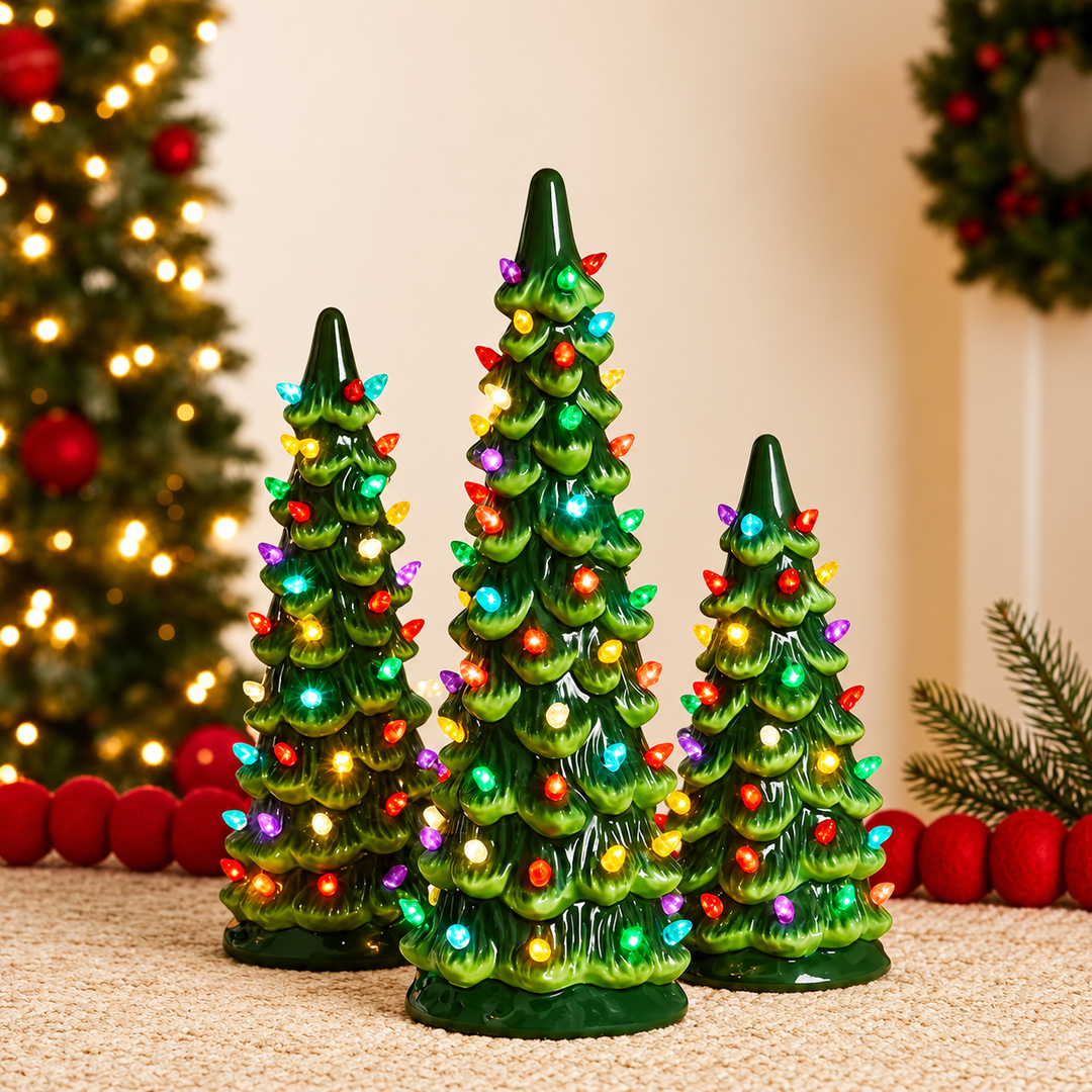 LED Weihnachtsbaum | Batteriebetriebene Tischdekoration mit bunten Lichtern, Timerfunktion und klassischer Baumform für Weihnachten