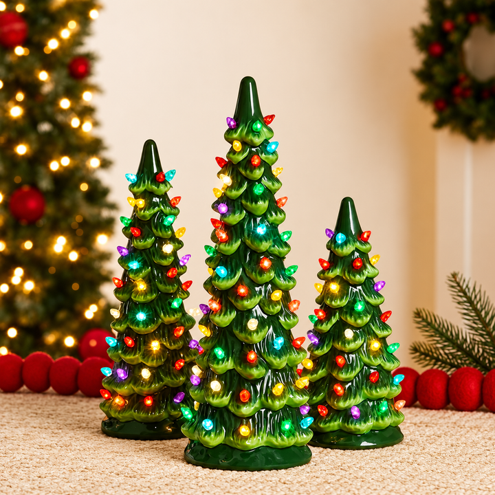 LED Weihnachtsbaum | Batteriebetriebene Tischdekoration mit bunten Lichtern, Timerfunktion und klassischer Baumform für Weihnachten