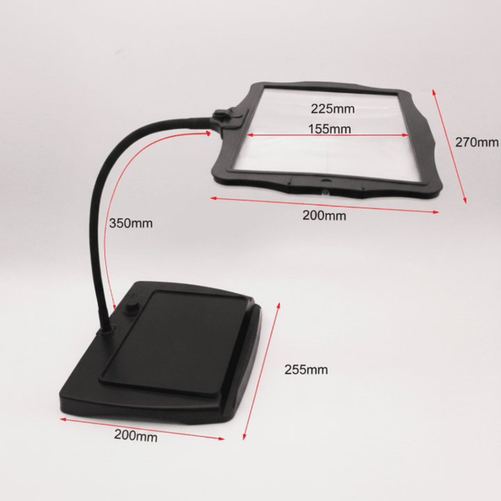 LED Lupenlampe | 3-fache Vergrößerung mit großer Linse, 12 LEDs und flexiblem Schwanenhals für Detailarbeiten