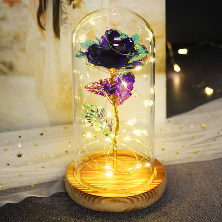 Rose éternelle artificielle avec lumière LED