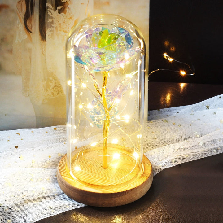 Rose éternelle artificielle avec lumière LED