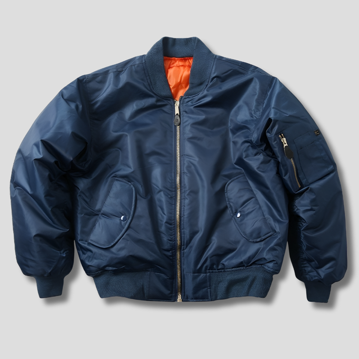 Damen Bomberjacke mit geripptem Kragen und Reißverschluss | Übergangsjacke mit Taschen und gerippten Abschlüssen für den Alltag