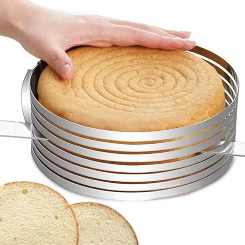 Adjustable stainless steel cake slicer | Precise cake layers | For Ø 15–30 cm cakes